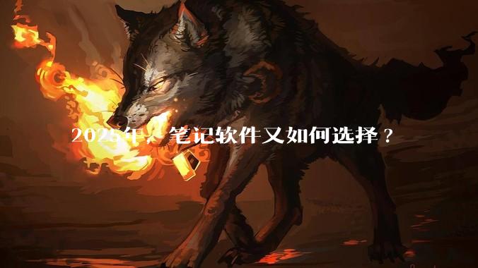 2025年，笔记软件又如何选择?